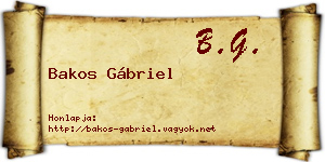 Bakos Gábriel névjegykártya